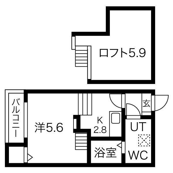 OAK TREE MAISON志賀(1K/2階)の間取り写真