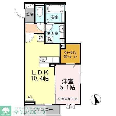 メゾンクレール墨田(1LDK/2階)の間取り写真