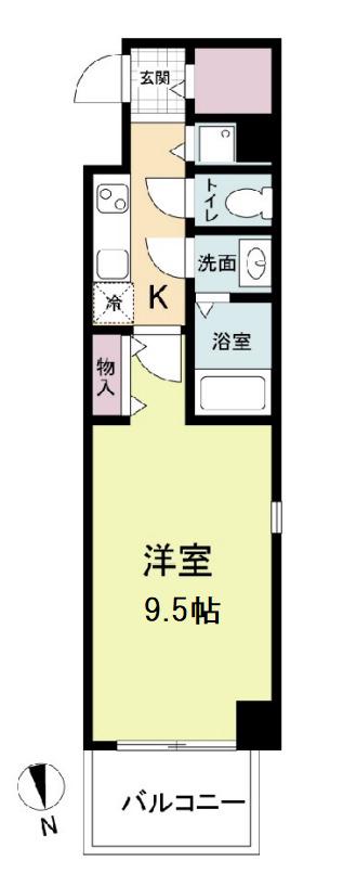 アーバンフラッツ心斎橋 (1K/5階)の間取り写真
