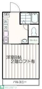 カメリエA(1K/1階)の間取り写真