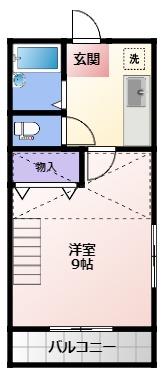 WILLOW布橋(1K/3階)の間取り写真