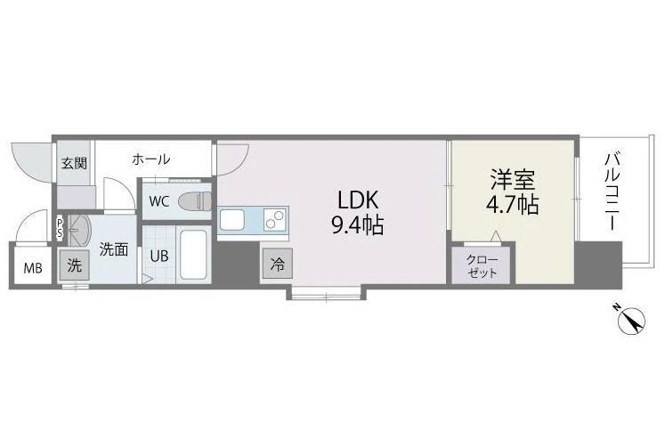 ADONIS COURT(1LDK/4階)の間取り写真