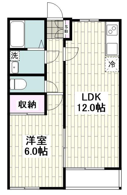 LOTUS VIEWA棟(1LDK/1階)の間取り写真