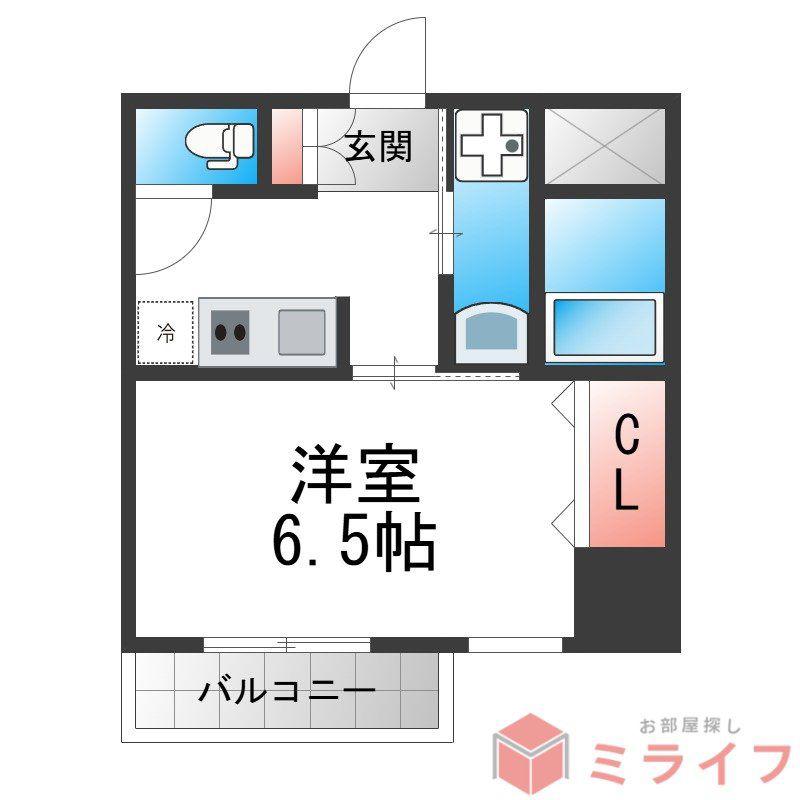 サンシルク阿倍野(1K/10階)の間取り写真