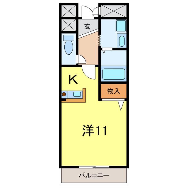 ヴィクトリー(ワンルーム/3階)の間取り写真