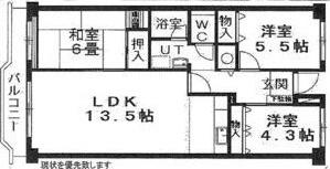 アルカサーノ琴似A棟(3LDK/6階)の間取り写真