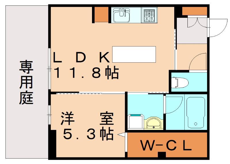 シャーメゾンFIERTE(1LDK/1階)の間取り写真