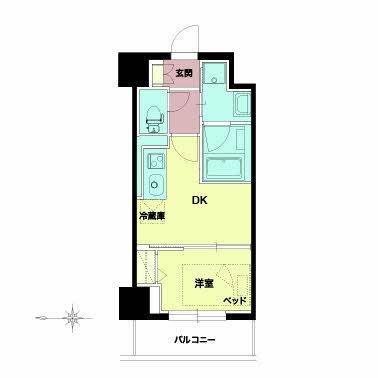 セルン新町(1DK/5階)の間取り写真