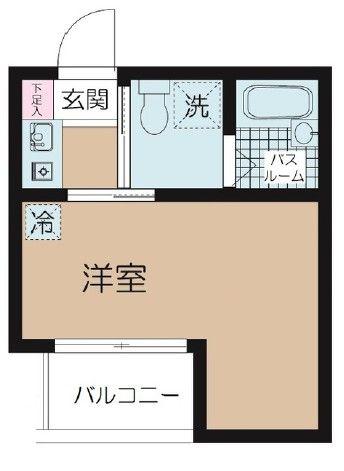 QUPS EKODA(1K/2階)の間取り写真