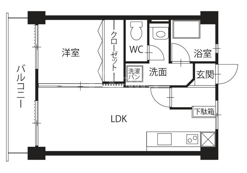 城西島塚ビル(1LDK/5階)の間取り写真