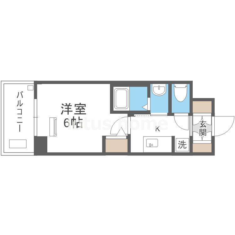 エステムコート難波ウエスト-SIDE Vアジュール(1K/5階)の間取り写真