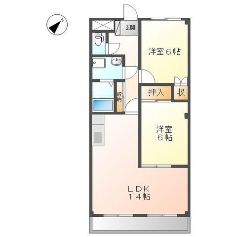 サンタナガーデン(2LDK/1階)の間取り写真