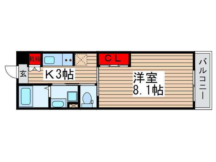 リブリハートポートII(1K/3階)の間取り写真