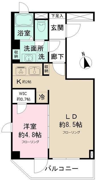 リテラス九段南(1LDK/8階)の間取り写真