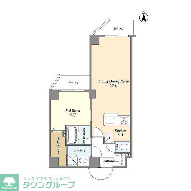 HF下赤塚レジデンス(1LDK/6階)の間取り写真