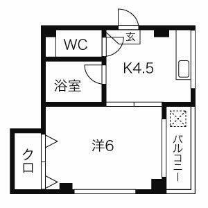 ヴィラ・アルハンブラ(1K/2階)の間取り写真