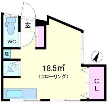 土肥アパート(ワンルーム/3階)の間取り写真