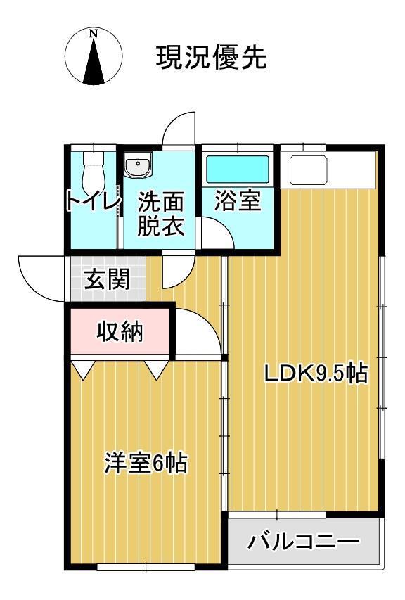 TWINCLE(1LDK/1階)の間取り写真