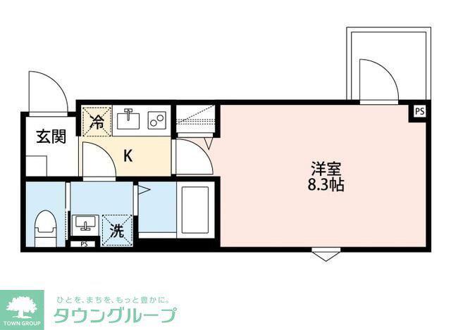 ROBOT HOME六町(1K/2階)の間取り写真