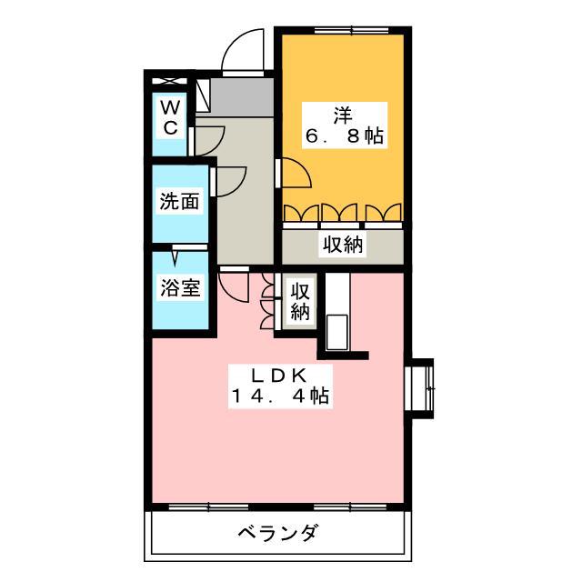 グランチェスタ M(1LDK/2階)の間取り写真
