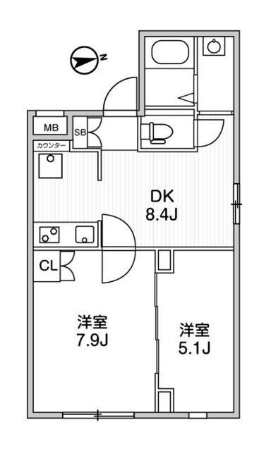 アルティザ新宿落合ソノリテ(2DK/5階)の間取り写真