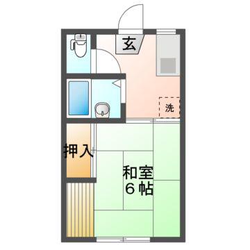 サンリバーハセガワ(1K/2階)の間取り写真