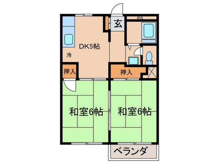 マンション幸 D棟(2DK/3階)の間取り写真