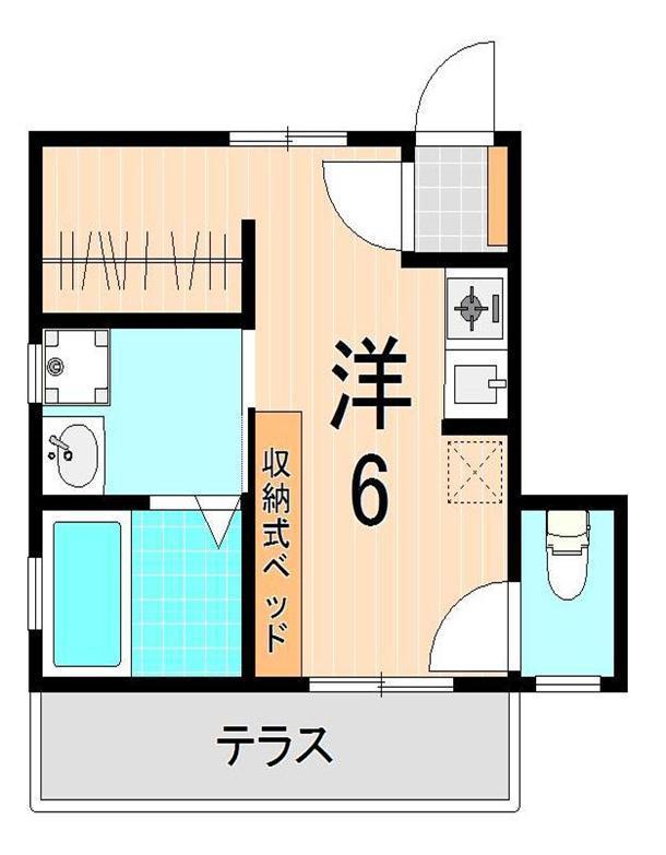 FUJI四ツ星ハイツ(ワンルーム/1階)の間取り写真