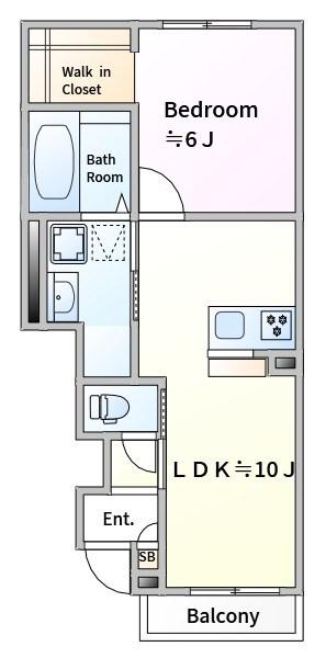 サングレイス(1LDK/1階)の間取り写真