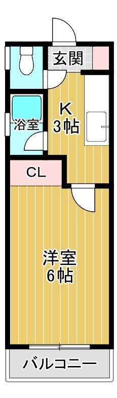 センス都島(1K/2階)の間取り写真