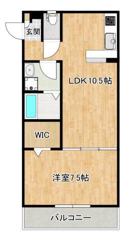 アゼルリドー(1LDK/2階)の間取り写真