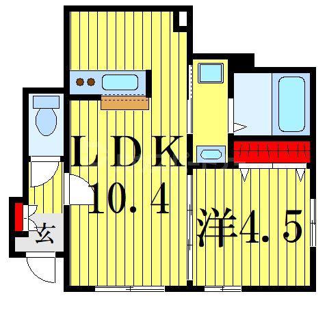 FLEURETTE(1LDK/1階)の間取り写真