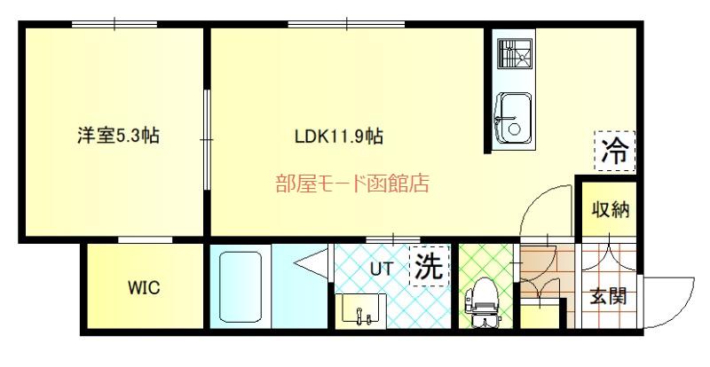 深堀町アパート(1LDK/1階)の間取り写真