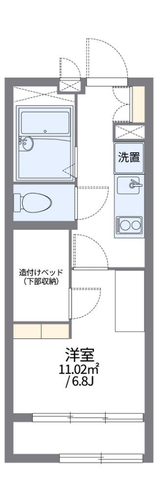 レオパレスピュア(1K/1階)の間取り写真