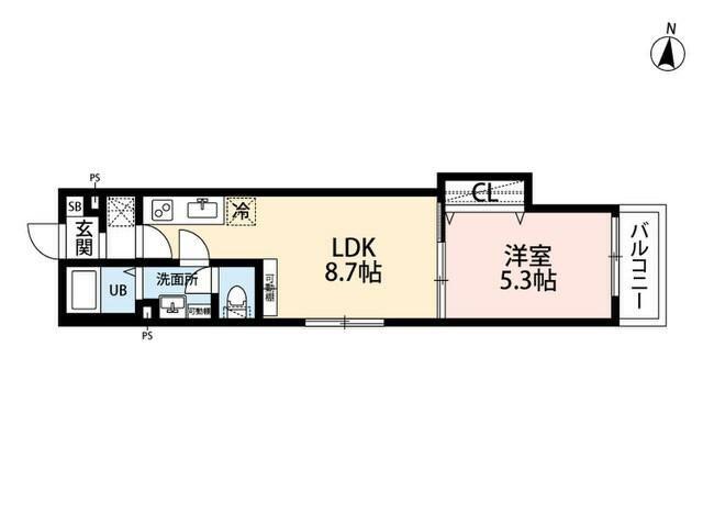 SOLEIL OCT(1LDK/2階)の間取り写真