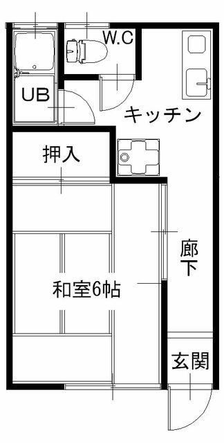 マロンハイツ(1K/1階)の間取り写真