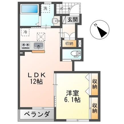 メゾン・ソレイユ(1LDK/1階)の間取り写真