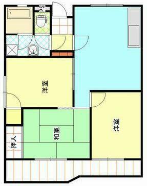 坂本マンション(3LDK/2階)の間取り写真