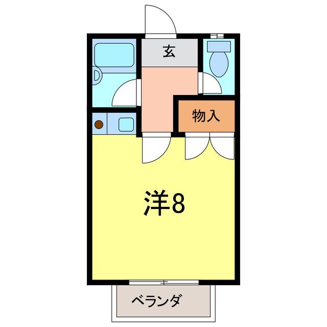 T-コーポ(ワンルーム/2階)の間取り写真