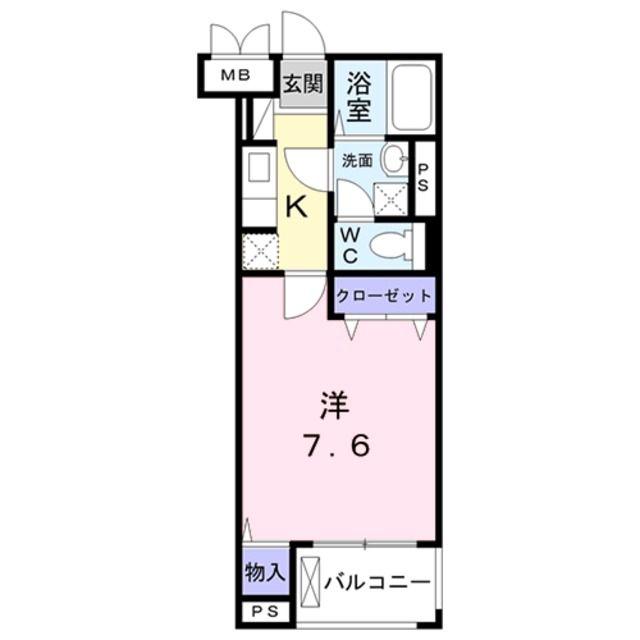 シャルム(1K/4階)の間取り写真