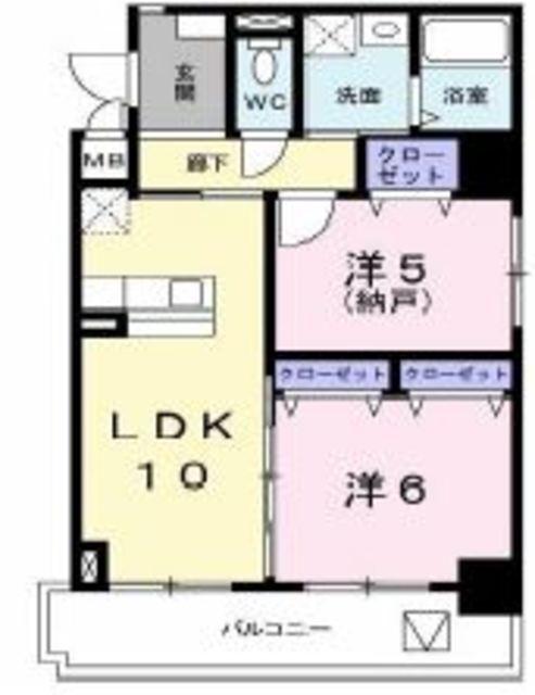 グレイスヒルズ大久保(2LDK/1階)の間取り写真