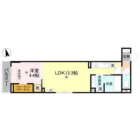 DS北条口(1LDK/2階)の間取り写真