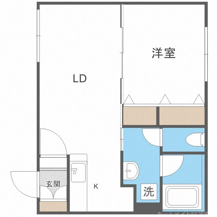 B・B美園(1LDK/3階)の間取り写真