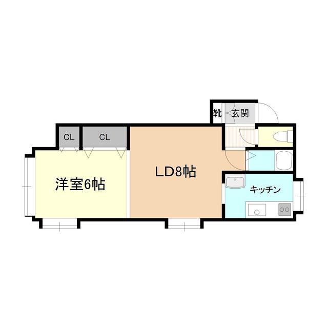コテージ円山(1LDK/4階)の間取り写真
