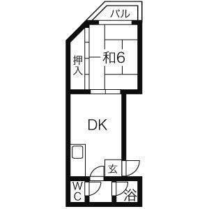 関ハイツ(1DK/3階)の間取り写真