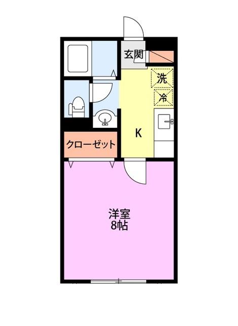 サンロイヤル白山浦(1K/1階)の間取り写真