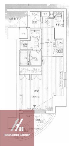 アスヴェル江戸堀(1K/7階)の間取り写真