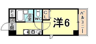 パルメーラ甲子園口(1K/3階)の間取り写真