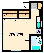 コーポ高橋2(ワンルーム/1階)の間取り写真