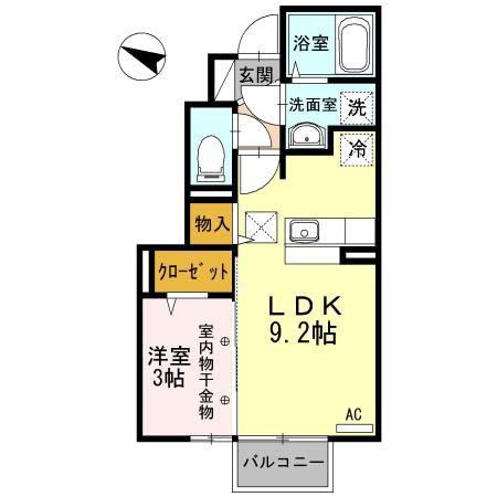 キャトルセゾン(1LDK/1階)の間取り写真